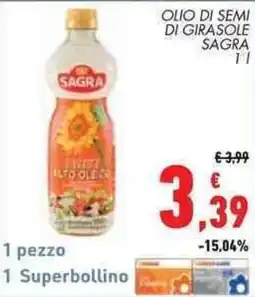 Conad Superstore Olio di semi di girasole Sagra offerta