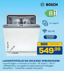 Euronics Bruno BOSCH LAVASTOVIGLIE DA INCASSO SMH4EVX09E offerta