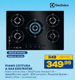 Euronics Bruno Electrolux Piano cottura A gas EGG75372K offerta