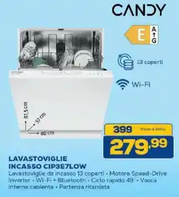 Euronics Bruno CANDY LAVASTOVIGLIE INCASSO CIP3E7LOW offerta