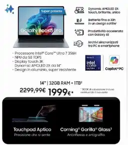 Euronics Bruno Samsung Galaxy Book6 Pro offerta