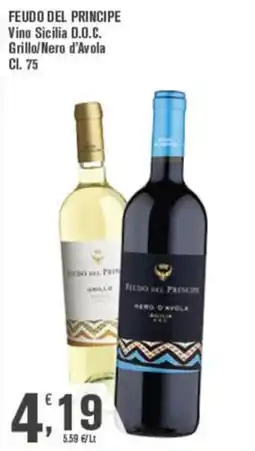Conté Supermercati FEUDO DEL PRINCIPE Vino Sicilia D.O.C. Grillo/Nero d'Avola offerta