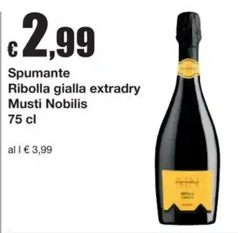 Spumante Ribolla gialla extradry Musti Nobilis