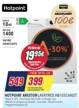 Trony HOTPOINT ARISTON LAVATRICE HB103CAREIT offerta