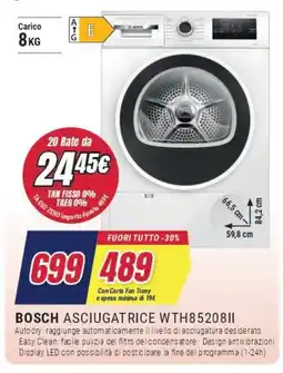 Trony BOSCH ASCIUGATRICE WTH85208II offerta