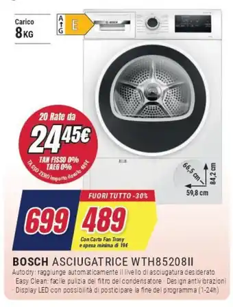 Trony BOSCH ASCIUGATRICE WTH85208II offerta