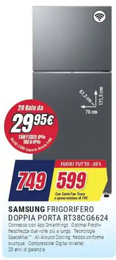 Trony SAMSUNG FRIGORIFERO DOPPIA PORTA RT38CG6624 offerta