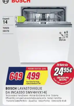 Trony BOSCH LAVASTOVIGLIE DA INCASSO SMV4HVX14E offerta
