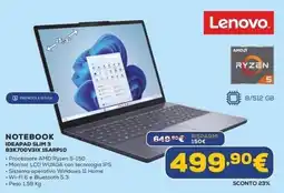Euronics Lenovo NOTEBOOK IDEAPAD SLIM 3 offerta