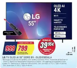 Trony LG TV OLED AI 55" SERIE B5 offerta