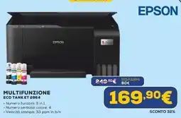 Euronics EPSON MULTIFUNZIONE ECO TANK ET 2864 offerta