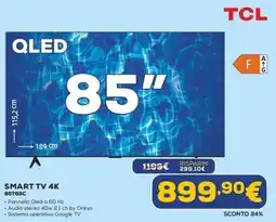Euronics TCL QLED 85" offerta