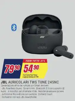 Trony JBL AURICOLARI TWS TUNE 245NC offerta