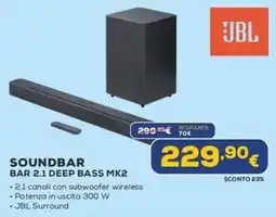 Euronics JBL Soundbar Bar 2.1 Deep Bass MK2 offerta