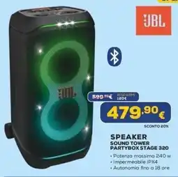 Euronics JBL SPEAKER SOUND TOWER PARTYBOX STAGE 320 offerta