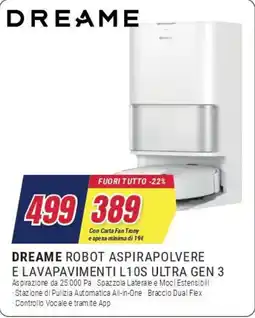 Trony DREAME ROBOT ASPIRAPOLVERE E LAVAPAVIMENTI L10S ULTRA GEN 3 offerta