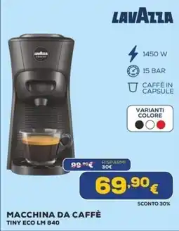 Euronics LAVAZZA MACCHINA DA CAFFÈ TINY ECO LM 840 offerta