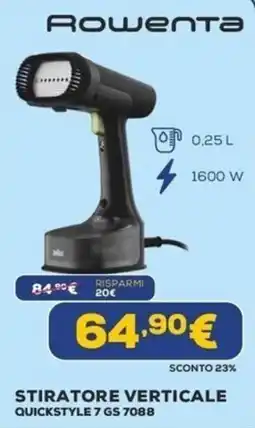 Euronics Rowenta Stiratore Verticale Quickstyle 7 GS 7088 offerta