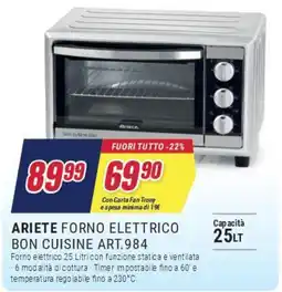 Trony ARIETE FORNO ELETTRICO BON CUISINE ART.984 offerta