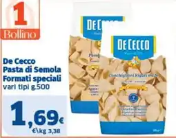 Sigma De Cecco Pasta di Semola Formati speciali offerta