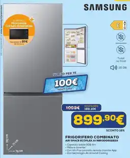 Euronics SAMSUNG FRIGORIFERO COMBINATO AIR SPACE ECOFLEX AI RB50DG602ES9 offerta