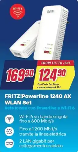 Trony FRITZ!Powerline 1240 AX WLAN Set offerta