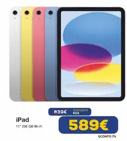 Euronics iPad 11" 256 GB Wi-Fi offerta