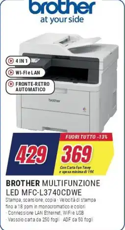 Trony BROTHER MULTIFUNZIONE LED MFC-L3740CDWE offerta