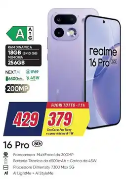 Trony realme 16 Pro 5G offerta
