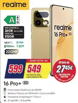 Trony realme 16 Pro+ 5G offerta