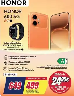 Trony Honor 600 5G offerta