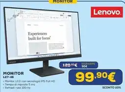 Euronics Lenovo MONITOR L27-4E offerta