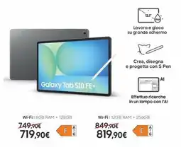 Euronics Galaxy Tab S10 FE+ offerta
