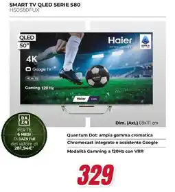 Trony Haier SMART TV QLED SERIE S80 H50S80FUX offerta