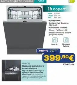 Euronics Lavastoviglie da incasso HV16C offerta