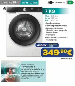 Euronics Hisense Lavatrice Slim WF3S7021BW offerta