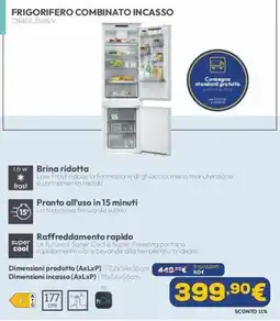 Euronics FRIGORIFERO COMBINATO INCASSO CNBQL3518EV offerta