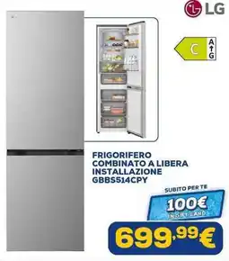 Euronics FRIGORIFERO COMBINATO A LIBERA INSTALLAZIONE GBBS514CPY offerta