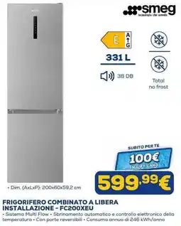 Euronics FRIGORIFERO COMBINATO A LIBERA INSTALLAZIONE - FC200XEU offerta