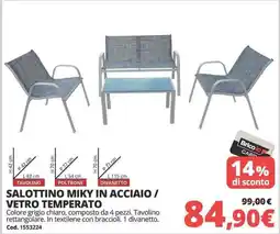 Brico Io SALOTTINO MIKY IN ACCIAIO / VETRO TEMPERATO offerta