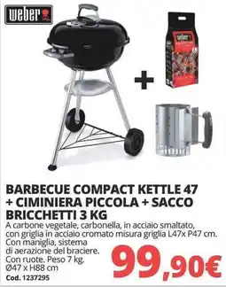 Brico Io weber BARBECUE COMPACT KETTLE 47 offerta