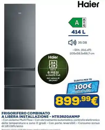 FRIGORIFERO COMBINATO A LIBERA INSTALLAZIONE - HTR3620ANMP