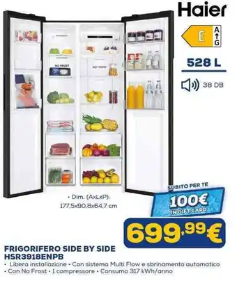 Haier FRIGORIFERO SIDE BY SIDE HSR3918ENPB
