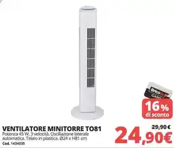 Brico Io VENTILATORE MINITORRE TO81 offerta