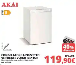 Brico Io Congelatore a pozzetto verticale V Akai ICE115R offerta