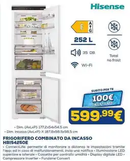 Euronics FRIGORIFERO COMBINATO DA INCASSO Hisense offerta