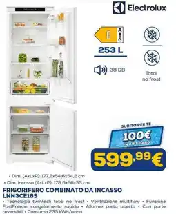 Euronics Frigorifero combinato da incasso Electrolux offerta