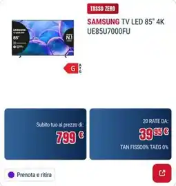 Trony SAMSUNG TV LED 85" 4K offerta