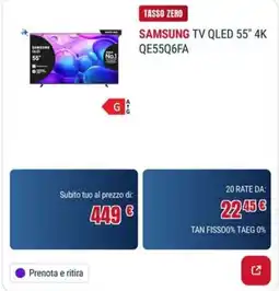 Trony SAMSUNG TV QLED 55" 4K offerta