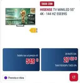 Trony HISENSE TV MINILED 55" offerta